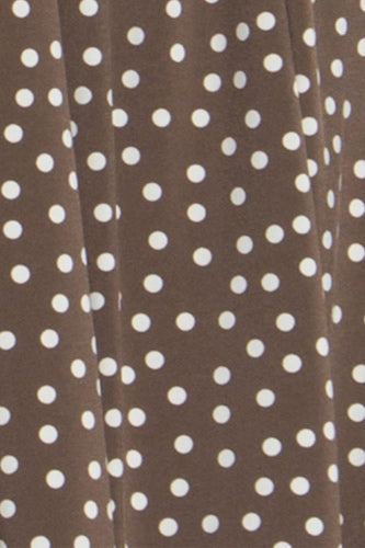 [予約販売]レオタLeota七分袖プリントワンピース（ドレス）Sweetheart Wrap Dress /CONFETTI DOT/Chocolate Chip