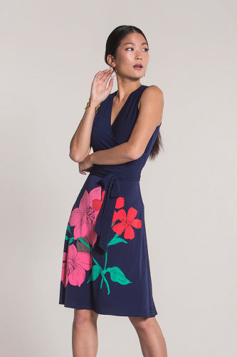 [予約販売]レオタLeotaノースリーブラッププリントワンピース（ドレス）Perfect Wrap Sleeveless/ISLAND FLORAL