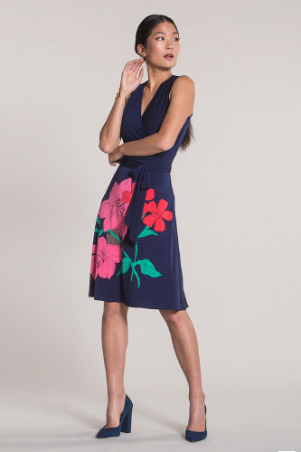 [予約販売]レオタLeotaノースリーブラッププリントワンピース（ドレス）Perfect Wrap Sleeveless/ISLAND FLORAL