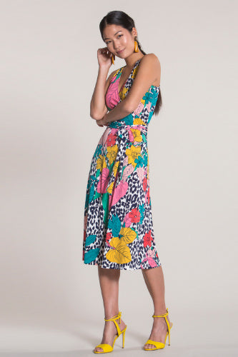 [予約販売]レオタLeotaプリントワンピース（ドレス）Justine Sleeveless Wrap/Wild tropics