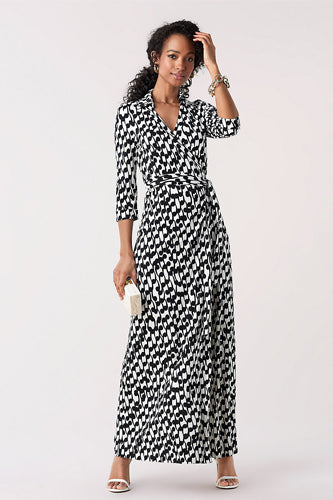 [お取り寄せ]ダイアンフォンファステンバーグDIANE von FURSTENBERGシルクジャージーマキシドレス（ワンピース）Abigail Maxi/Fiddleheads Black