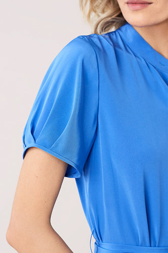[お取り寄せ]ダイアンフォンファステンバーグDIANE von FURSTENBERGシルクシャツドレス（ワンピース）Addilyn Shirt Dress/ Baja Blue