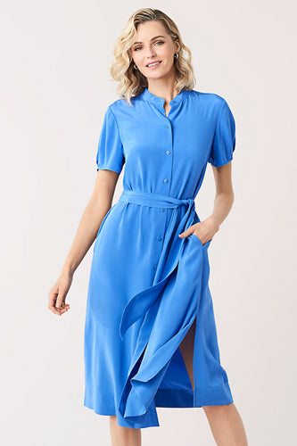 [お取り寄せ]ダイアンフォンファステンバーグDIANE von FURSTENBERGシルクシャツドレス（ワンピース）Addilyn Shirt Dress/ Baja Blue