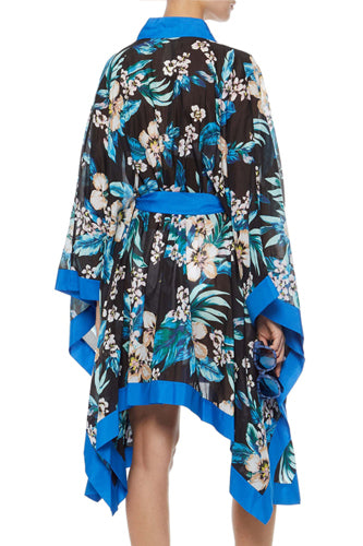 [お取り寄せ]ダイアンフォンファステンバーグDIANE von FURSTENBERG花柄オーバーカバーアップ（ショール）Printed coverup/Bright blue