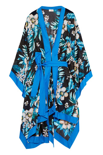 [お取り寄せ]ダイアンフォンファステンバーグDIANE von FURSTENBERG花柄オーバーカバーアップ（ショール）Printed coverup/Bright blue