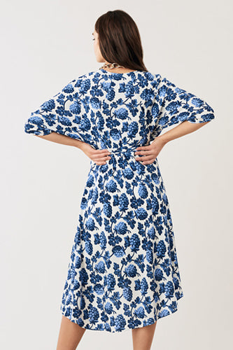 [お取り寄せ]ダイアンフォンファステンバーグDIANE von FURSTENBERGシルククレープミディ丈ラップドレス（ワンピース）Eloise High-Low Midi/Berries Ivory