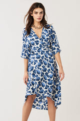 [お取り寄せ]ダイアンフォンファステンバーグDIANE von FURSTENBERGシルククレープミディ丈ラップドレス（ワンピース）Eloise High-Low Midi/Berries Ivory