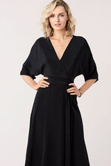[お取り寄せ]ダイアンフォンファステンバーグDIANE von FURSTENBERGシルククレープマキシラップドレス（ワンピース）Eloise Maxi/Black