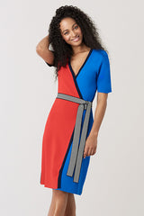 [お取り寄せ]ダイアンフォンファステンバーグDIANE von FURSTENBERGニットラップドレス（ワンピース）Halston/Flamenco Multi