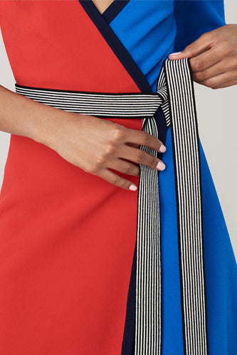 [お取り寄せ]ダイアンフォンファステンバーグDIANE von FURSTENBERGニットラップドレス（ワンピース）Halston/Flamenco Multi