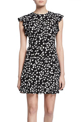 [お取り寄せ]ダイアンフォンファステンバーグDIANE von FURSTENBERGラッフルスリーブミニ丈丈ドレス（ワンピース）Krona/Black Pattern