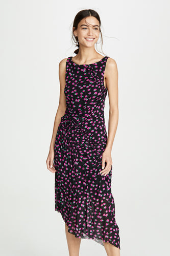 [お取り寄せ]ダイアンフォンファステンバーグDIANE von FURSTENBERGアシンメトリー花柄ドレス（ワンピース）Maia/ブラック