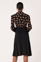 [お取り寄せ]ダイアンフォンファステンバーグDIANE von FURSTENBERGシルクジャージラップドレス（ワンピース）Angelina/Polka Dot Flower Black/Black