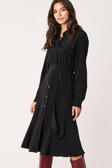 [お取り寄せ]ダイアンフォンファステンバーグDIANE von FURSTENBERGシルククレープミディ丈シャツドレス（ワンピース） Antonette/ Black