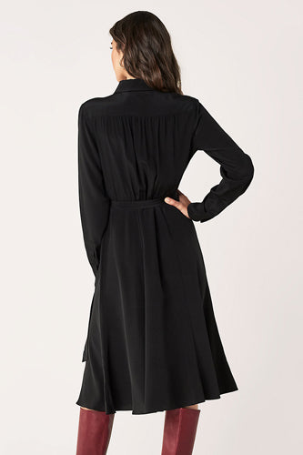 [お取り寄せ]ダイアンフォンファステンバーグDIANE von FURSTENBERGシルククレープミディ丈シャツドレス（ワンピース） Antonette/ Black