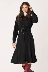 [お取り寄せ]ダイアンフォンファステンバーグDIANE von FURSTENBERGシルククレープミディ丈シャツドレス（ワンピース） Antonette/ Black