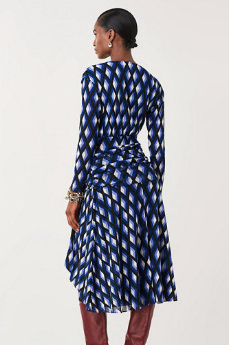 [お取り寄せ]ダイアンフォンファステンバーグDIANE von FURSTENBERGメッシュ膝丈ラップドレス（ワンピース）Rilynn/Mercer Large Black