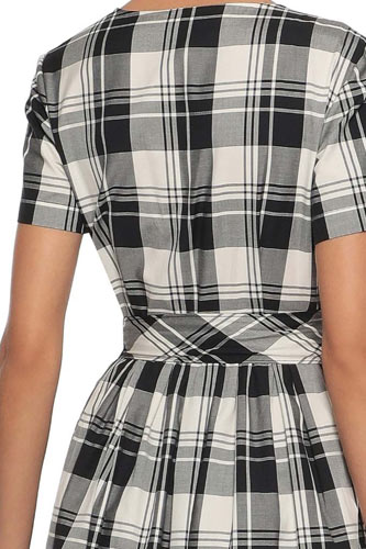 [お取り寄せ]ダイアンフォンファステンバーグDIANE von FURSTENBERGチェック柄コットンラップドレス（ワンピース）