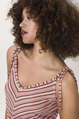 [予約販売]レオタLeotaプリントワンピース（ドレス） Irena Dress/Heather Stripe Desert Sand