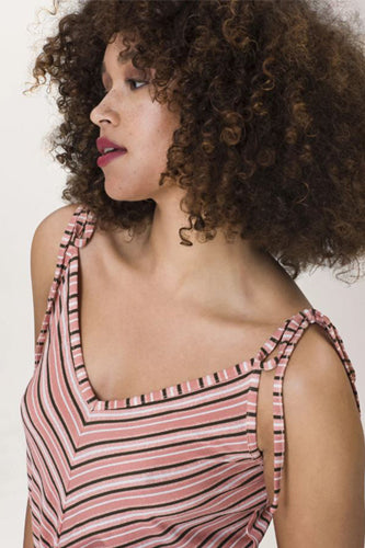 [予約販売]レオタLeotaプリントワンピース（ドレス） Irena Dress/Heather Stripe Desert Sand