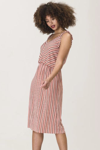 [予約販売]レオタLeotaプリントワンピース（ドレス） Irena Dress/Heather Stripe Desert Sand