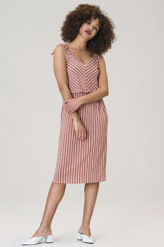 [予約販売]レオタLeotaプリントワンピース（ドレス） Irena Dress/Heather Stripe Desert Sand