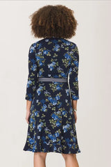[予約販売]レオタLeotaプリントワンピース（ドレス） Perfect Wrap Ruffle Hem/Knock Out Classic Navy