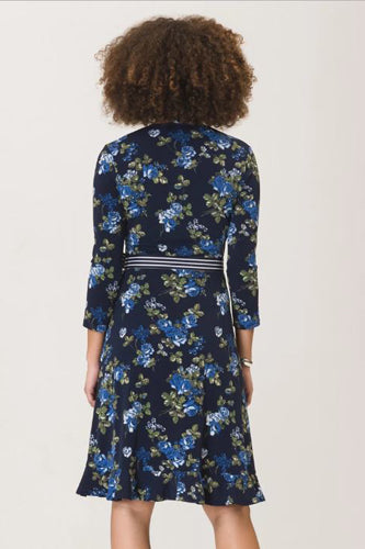 [予約販売]レオタLeotaプリントワンピース（ドレス） Perfect Wrap Ruffle Hem/Knock Out Classic Navy