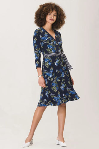 [予約販売]レオタLeotaプリントワンピース（ドレス） Perfect Wrap Ruffle Hem/Knock Out Classic Navy