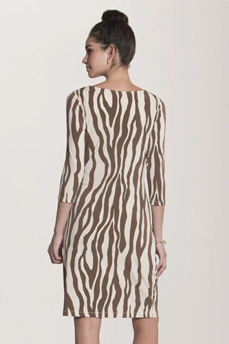 [予約販売]レオタLeota七分袖プリントワンピース（ドレス）Celeste/Zebra Stripe