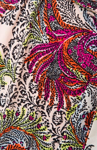 [クリアランスセール]レオタLeotaマットジャージータイ付きシースワンピース（ドレス）Pink Paisley