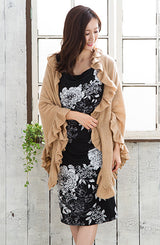 [2018秋冬コレクション]ミニーローズMinnie Roseカシミアラッフルショール（ストール）/キャメルCamel