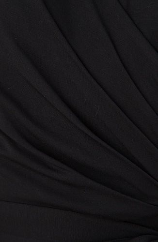 ノラガードナーNora Gardnerラップ風無地ワンピース（ドレス）Leyla Dress/Black/黒