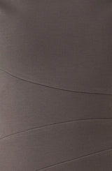 ノラガードナーNora Gardnerポンチ素材七分袖無地ワンピース（ドレス）スレート